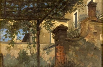 Ugo Castellani, (Terni 1890- Terni 1957), Villa con pergolato, 1929