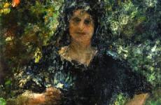 Antonio Mancini, (Roma 1852-1930), Figura in giardino (La Spagnola)
