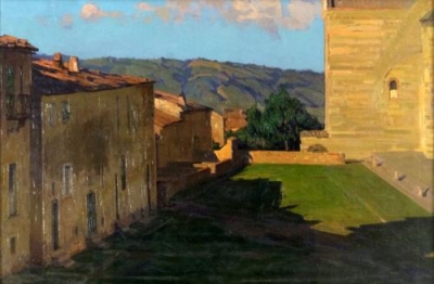 Umberto Prencipe, (Napoli 1879-Roma 1962), Orvieto “L’ora del Vespro”, 1921